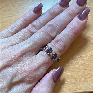 Bomb Party Sapphire and Rose Gold Ring - September 2024 - size 6